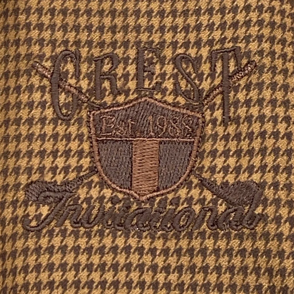 Zero Restriction Golf Outerwear Mens XL Brown Houndstooth Microsuede Pullover